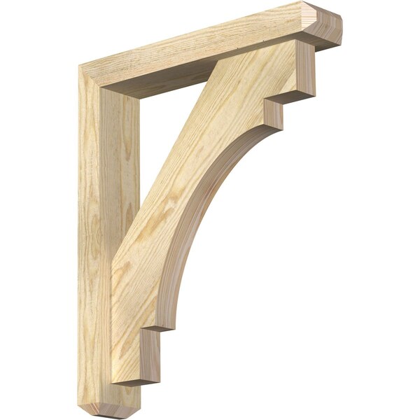 Ekena Millwork Merced Craftsman Rough Sawn Bracket w/ Offset Brace, Douglas Fir, 4"W x 20"D x 24"H BKT0402X20X24MRC04RDF - main